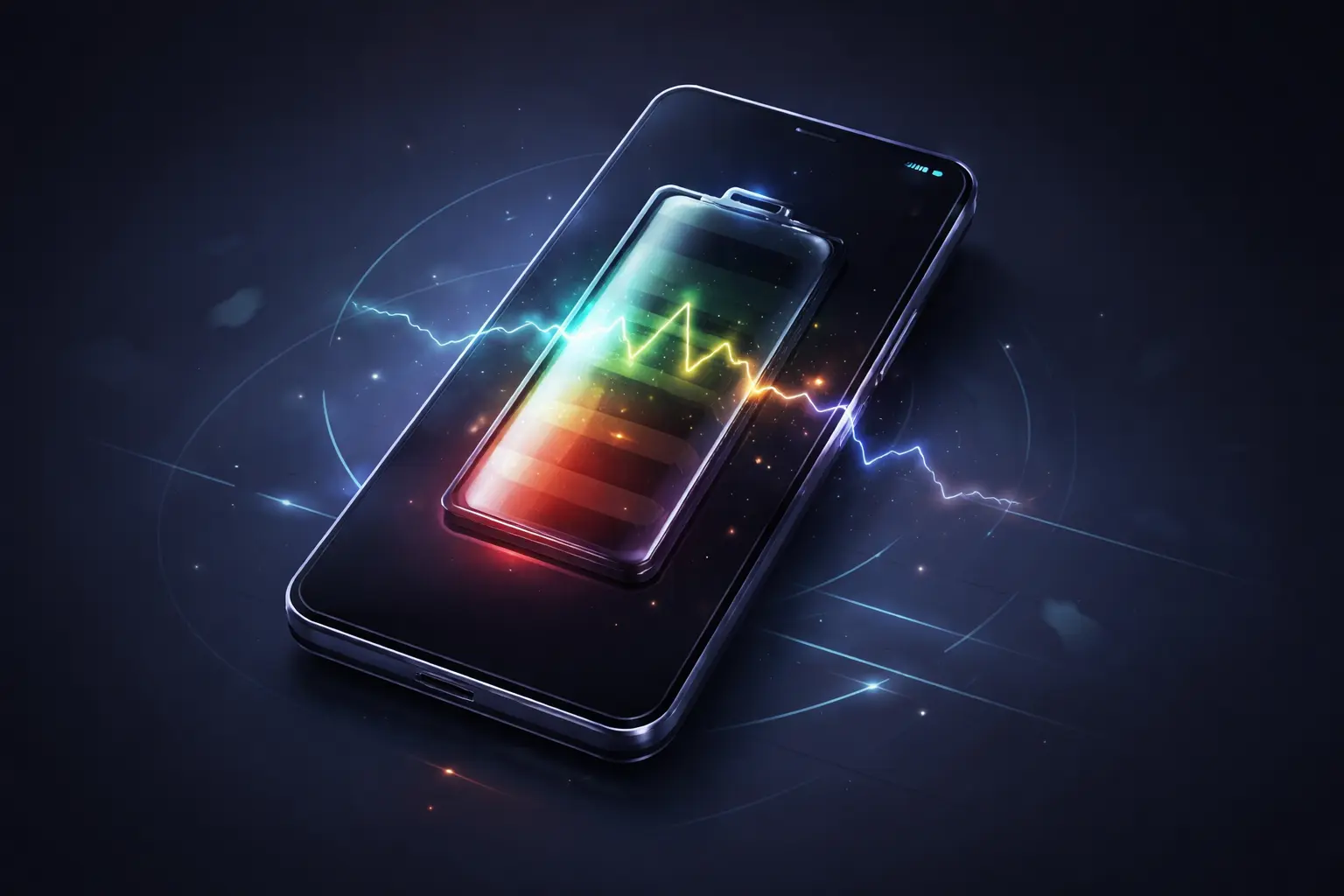 Smartphone battery showing unstable power levels and sudden charge drop at low percentage