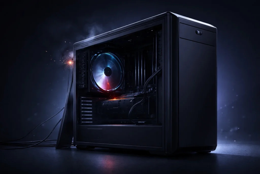 PC shuts down without warning due to possible overheating and power instability
