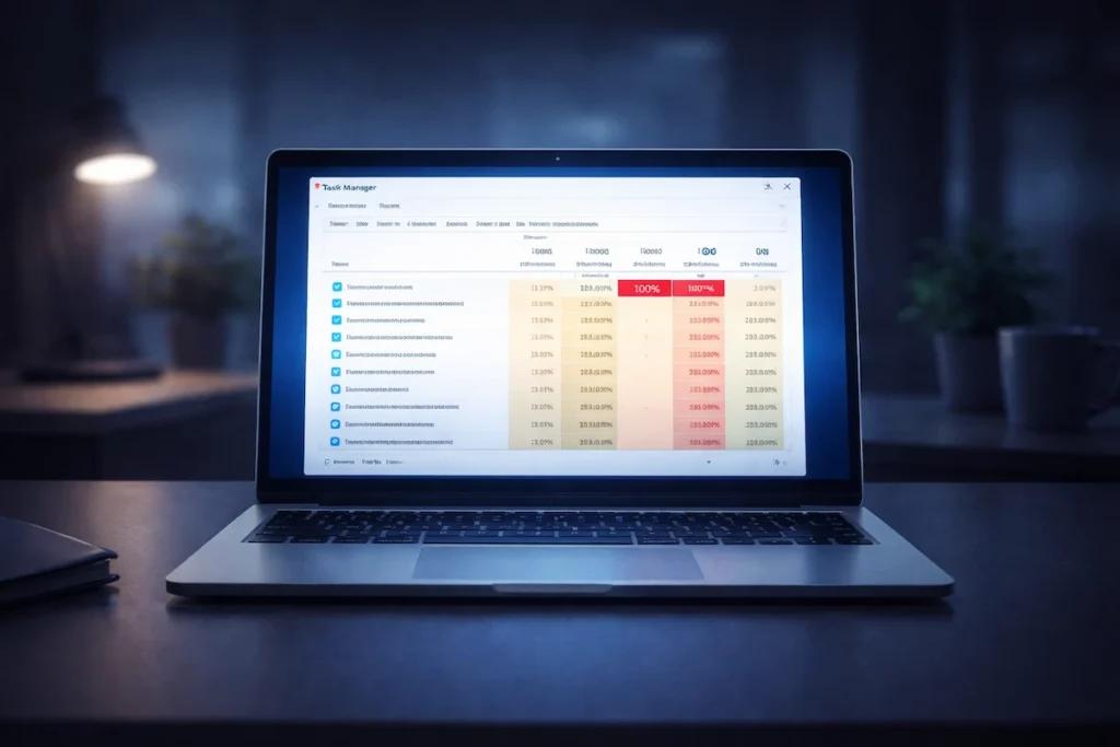 Windows 100% disk usage shown in Task Manager