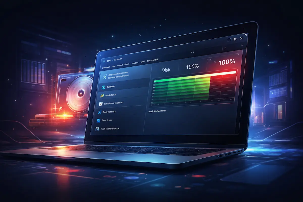 Windows disk usage 100% at startup shown in Task Manager